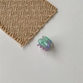 Mini molletta per capelli in acetato con sfumatura perlata verde acqua e viola - Verde petrolio