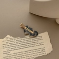 Dettaglio del fermaglio per capelli in acetato marmorizzato con clip a becco dorata - Tartarugato chiaro (Clip oro)
