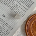 Detailed view of a small pearlescent acetate hair claw clip on a minimalist background - Mermaid Color