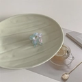 Detailed macro view of acetate floral hair claw clips in pastel macaron colors - 5# Light Blue