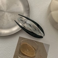 Flat acetate hair claw clip with black resin and marble pattern for elegant styling - Water Wave Shell Pattern