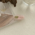Fermaglio per capelli ovale in resina rosa marmorizzata con inserto in metallo dorato - Rosa Pesca Bianco