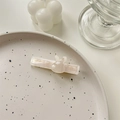 Pince à cheveux lapin mignon avec motif marbré crème pour filles et écolières - Blanc