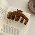Dettaglio della molletta in acetato tartarugato con testo France Handmade su libro - Caffè Blu Lago