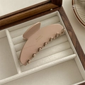 Pinza para el pelo grande de acetato carey con logotipo dorado Barrette La France - Rosa Palo