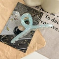 Detail of 13cm large iridescent light blue hair claw clip with strong golden metal spring - Teal Iridescent (13cm)