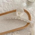 Grande molletta per capelli crema perlato con scritta dorata FRANCE Handmade - Colore Sirena