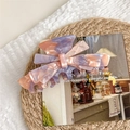 Elegant purple and pink marble acetate bow hair claw clip for a vintage French hairstyle - Pink Purple