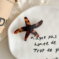 Detalle del pasador de estrella de mar con patrón de carey en un plato de cerámica - Estampado de Leopardo Oscuro