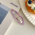 Detail of purple marble pattern acetate hair clip with elegant cloud-like oil painting texture - Purple Striped
