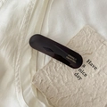 Close-up of tortoise shell acetate hair clip with golden France Handmade engraving - Dark Coffee