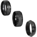 Three black Viking rune rings in Nordic style made of premium titanium steel for men - US 7 / Black