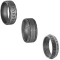 Nordic Viking rune rings in vintage silver finish with Celtic knot and hammered texture - US 7 / Distressed Antique Silver