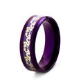 Anello in acciaio inossidabile viola lucido con un intricato motivo a drago dorato - US 6 / Dragone Viola Uomo