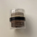 Elastic braided hair ties set in beige, champagne, and brown within a cylindrical box - Beige and Coffee Mixed (D)