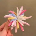 Handheld colorful fireworks pipe cleaner hair clip with fluffy plush texture for New Year - Pink