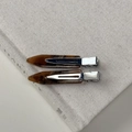Detail showing amber textured hair clips with France Handmade gold lettering - Light Coffee Texture