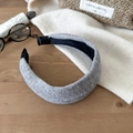 Cerchietto lavorato a maglia grigio a pois donna elegante accessorio per capelli imbottito - Grigio Pois