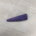 Close-up of purple fabric triangular hair clip with premium felt texture on beige linen - Solid Purple Thin Triangle