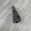 Detail of red polka dot felt fabric hair clip with a cozy winter wool texture - Grey Large Triangle