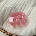 Pince à cheveux rose à pois en résine brillante avec ressort métallique solide - Style Forme M Rose
