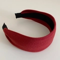 Diadema ancha vintage de lana roja con diseño antideslizante y efecto de cráneo alto - Rojo