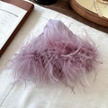 Elegante pinza para el pelo con plumas moradas para mujer en un estilo vintage - Rosa Púrpura