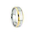 Modern bicolor stainless steel Forever Love ring with engraved heart pattern for couples - US 6 / 6MM Men's Style