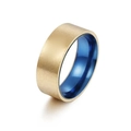 Dettaglio della superficie in oro spazzolato con rivestimento interno blu brillante - US 7 / Oro