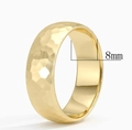 Bague dorée de 8mm avec finition martelée et anneau intérieur poli style minimaliste - US 6 / 8mm / Or