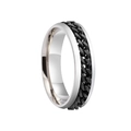 Dettaglio dell'anello rotante da 6mm in acciaio inossidabile con catena cubana nera - US 6 / Nero