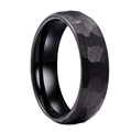 Bague noire minimaliste 8mm effet martelé avec surface intérieure polie - US 6 / 6mm / Noir