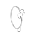 Minimalist silver heart-shaped open ring with 2mm band width on white background - US 6 / Silver