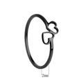 Minimalist black heart-shaped ring with 2mm band width shown on a white background - US 6 / Black