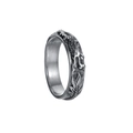 Vintage silver-tone metal ring with intricate Chinese dragon relief engraving for men - US 8 / Silver