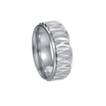 Dettaglio del motivo geometrico a rombi su un anello vintage in argento da uomo - US 6 / Argento