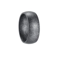 Macro shot of men's vintage spherical ring with rustic silver-colored stone texture - US 6 / Antique Silver