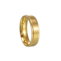 Bague dorée 6mm avec surface sablée brossée et bords polis effet miroir brillant - US 6 / Or