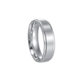 Bague homme 6mm argentée avec finition mate brossée et bords polis en escalier - US 6 / Argent
