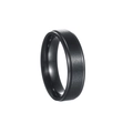 Bague minimaliste de 6mm en acier inoxydable noir mat brossé avec intérieur poli - US 6 / Noir