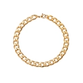Bracciale a catena cubana in acciaio inossidabile dorato con chiusura a moschettone da uomo - Oro