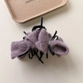 Eleganter lilafarbener Strick-Haarclip mit Schleife und schwarzem Band für Damen - Lila