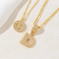 Collana di lusso in oro 18K con ciondolo lettera D e pavé di zirconi per donna - Lettera D / Oro