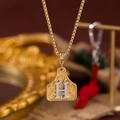 Collana con pendente lettera H, incisione vintage e finitura oro-argento da donna - Oro H