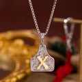 Collier avec pendentif lettre X argenté et doré avec gravure et chaîne maille - Lettre X