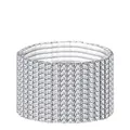Elegant 12-row silver stretch rhinestone bracelet with premium crystal sparkle - 12 Rows
