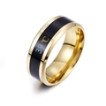 Smarter Edelstahl-Temperaturring in Gold und Schwarz mit digitaler 39 Grad Celsius Anzeige - Celsius Gold