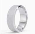 Detail of 8mm matte stainless steel ring showing brushed surface and polished inner edges - US 7 / 8mm / Silver