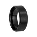 Modern 8mm matte black stainless steel ring for men with brushed finish and polished edges - US 7 / 8mm / Black
