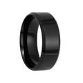 Polished black flat wedding band with mirror finish for men in high quality stainless steel - US 6 / Black